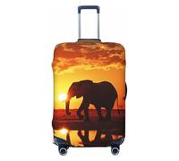 LPSRTWE Housse de bagage de voyage anti-rayures - Housse de protection élastique épaisse - Lavable - Motif éléphant - Pour bagages de 45,7 à 81,3 cm, Noir , S