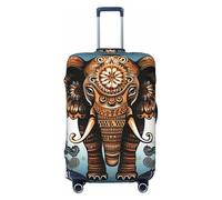 LPSRTWE Housse de bagage de voyage anti-rayures - Housse de protection élastique épaisse - Lavable - Motif éléphant - Convient aux bagages de 45,7 à 81,3 cm, Noir , XL