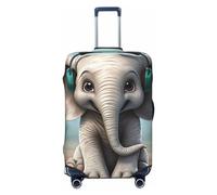 LPSRTWE Housse de bagage de voyage anti-rayures - Housse de protection élastique épaisse - Lavable - Motif éléphant gris - Convient aux bagages de 45,7 à 81,3 cm, Noir , S