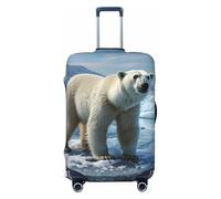 LPSRTWE Housse de bagage de voyage anti-rayures - Housse de protection élastique épaisse - Lavable - Ours polaire - Pour valise de 45,7 à 81,3 cm, Noir , S
