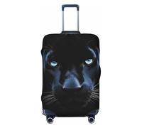 LPSRTWE Housse de bagage de voyage anti-rayures - Housse de protection élastique épaisse - Lavable - Panthère avec yeux bleus - Convient aux bagages de 45,7 à 81,3 cm, Noir , L