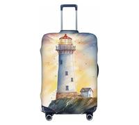 LPSRTWE Housse de bagage de voyage anti-rayures - Housse de protection élastique épaisse - Lavable - Phare aquarelle fantaisie - Housse de valise légère pour bagages de 45,7 à 81,3 cm, Noir , M