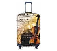 LPSRTWE Housse de bagage de voyage anti-rayures - Housse de protection élastique épaisse - Lavable - Pour piano violon notes de musique - Convient aux bagages de 45,7 à 81,3 cm, Noir , L