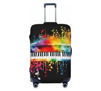 LPSRTWE Housse de bagage de voyage anti-rayures - Housse de protection élastique épaisse - Lavable - Pour clavier de piano coloré - Note de musique - Convient aux bagages de 45,7 à 81,3 cm, Noir , S