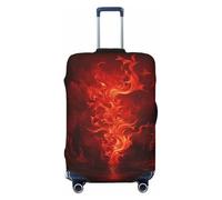 LPSRTWE Housse de bagage de voyage anti-rayures - Housse de protection élastique épaisse - Lavable - Rouge flamme - Convient aux bagages de 45,7 à 81,3 cm, Noir , M