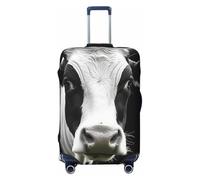 LPSRTWE Housse de bagage de voyage anti-rayures - Housse de protection élastique épaisse - Lavable - Tête de vache amusante - Noir et blanc - Convient aux bagages de 45,7 à 81,3 cm, Noir , M