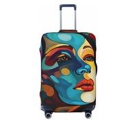 LPSRTWE Housse de bagage de voyage anti-rayures - Housse de protection élastique épaisse pour bagages - Lavable - Abstrait coloré - Visage de femme - Manches pour bagages de 45,7 à 81,3 cm, Noir , XL