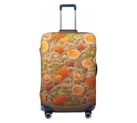 LPSRTWE Housse de bagage de voyage anti-rayures - Housse de protection élastique épaisse pour bagages - Lavable - Coquetier - Nouilles Ramen - Convient aux bagages de 45,7 à 81,3 cm, Noir , S