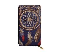 LPSRTWE Portefeuille en cuir fin ultra fin pour femme, motif attrape-rêves américain, porte-monnaie, porte-cartes de crédit, pochette à deux volets, noir, taille unique, classique, Noir , Taille