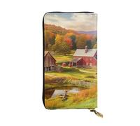 LPSRTWE Portefeuille en cuir fin ultra fin pour femme - Style ferme de campagne - Porte-monnaie - Avec porte-cartes - Noir - Taille unique, Noir , Taille unique, Classique