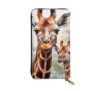 LPSRTWE Portefeuille ultra fin en cuir pour femme avec motif aquarelle cerf girafe long porte-monnaie porte-cartes de crédit, pochette à deux volets, noir, taille unique, classique, Noir , Taille