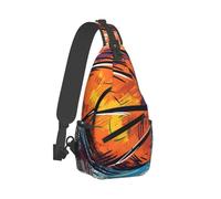 LPSRTWE Sac à dos à bandoulière léger - Sac de poitrine léger - Sac de basket-ball coloré - Sac banane de voyage et de randonnée