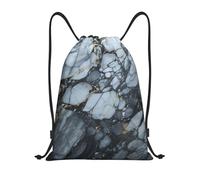 LPSRTWE Sac à dos imperméable avec cordon de serrage noir texturé marbré sac à dos léger sac à dos sport gym sac à dos