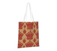 LPSRTWE Sac fourre-tout en toile robuste réutilisable avec couronne rouge pour femme