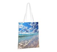 LPSRTWE Sac fourre-tout en toile robuste, réutilisable, beau sac de courses avec nuage, sac cadeau de plage pour femme