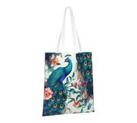 LPSRTWE Sac fourre-tout en toile robuste, réutilisable, beau sac de courses, sacs cadeaux de paon pour femme