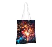 LPSRTWE Sac fourre-tout en toile robuste réutilisable pour courses, feux d'artifice, cadeaux pour femme