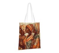 LPSRTWE Sac fourre-tout en toile robuste réutilisable pour courses, poterie ethnique africaine, sac cadeau pour femme
