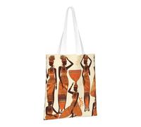 LPSRTWE Sac fourre-tout en toile robuste réutilisable pour courses, sac à provisions tribal africain, sac cadeau pour femme, noir, taille unique