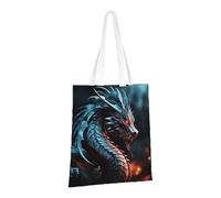 LPSRTWE Sac fourre-tout en toile robuste réutilisable pour femme Motif dragon