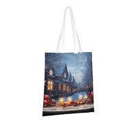 LPSRTWE Sac fourre-tout en toile robuste réutilisable pour les courses, l'atmosphère de Noël, les cadeaux pour femme