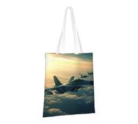 LPSRTWE Sac fourre-tout en toile robuste réutilisable pour les courses, les avions de combat, les sacs cadeaux pour femmes