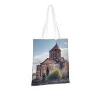 LPSRTWE Sac fourre-tout en toile robuste réutilisable pour les courses, les courses, l'église arménienne, sac cadeau pour femme, noir, taille unique