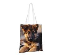 LPSRTWE Sac fourre-tout en toile robuste réutilisable pour les courses, les courses, les bergers allemands, les chiots, cadeaux pour femmes