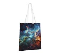 LPSRTWE Sac fourre-tout en toile robuste réutilisable pour les courses, les courses, l'univers galaxie, les sacs cadeaux pour femmes