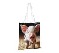 LPSRTWE Sac fourre-tout en toile robuste, réutilisable, sac d'épicerie, sac cadeau mignon souriant pour femme, noir, taille unique