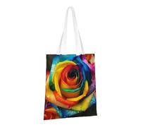 LPSRTWE Sac fourre-tout en toile robuste, réutilisable, sac d'épicerie, sac cadeau rose arc-en-ciel pour femme