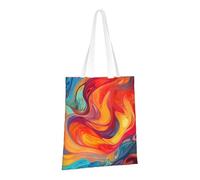 LPSRTWE Sac fourre-tout en toile robuste, réutilisable, sac d'épicerie, sac de courses à effet artistique, sacs cadeaux colorés pour femme, noir, taille unique