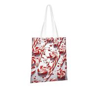 LPSRTWE Sac fourre-tout en toile robuste, réutilisable, sac d'épicerie, sacs cadeaux en forme de canne à sucre d'orge pour femme