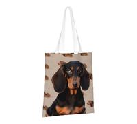 LPSRTWE Sac fourre-tout en toile très résistant réutilisable pour les courses, les courses et les chiens teckels