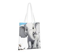 LPSRTWE Sac fourre-tout en toile très résistant réutilisable, sac d'épicerie, sacs cadeaux éléphants blancs pour femme, noir, taille unique