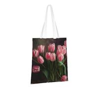 LPSRTWE Sac fourre-tout en toile très résistant réutilisable - Sacs de courses - Sacs cadeaux en forme de tulipes pour femme