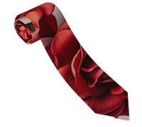 LPSRTWE Snowy Mountains Cravate classique en soie tissée jacquard pour homme, Bouquet de roses rouges, taille unique