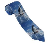 LPSRTWE Snowy Mountains Cravate classique en soie tissée jacquard pour homme, Pingouin de montagne enneig, taille unique