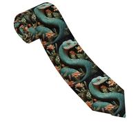 LPSRTWE Snowy Mountains Cravate classique en soie tissée jacquard pour homme, Serpent et fleur, taille unique