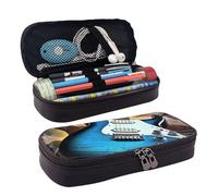 LPSRTWE Trousse à crayons de grande capacité en cuir avec fermeture éclair et motif guitare électrique magique pour homme et femme