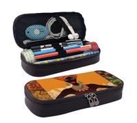 LPSRTWE Trousse à crayons de grande capacité en cuir avec fermeture éclair pour femme africaine