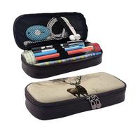 LPSRTWE Trousse à crayons de grande capacité en cuir avec fermeture éclair pour homme et femme Motif arbre abstrait