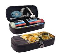 LPSRTWE Trousse à crayons en cuir avec fermeture éclair - Grande capacité - Motif bouquet de jonquilles - Pour homme et femme
