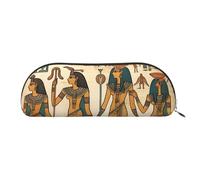 LPSRTWE Trousse à crayons en cuir pour femme en Égypte ancienne avec fermeture éclair - Petite trousse à crayons pour le travail et le bureau, doré, One Size