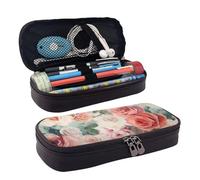 LPSRTWE Trousse à crayons en cuir souple avec fermeture éclair - Mélange de roses pâles - Grande capacité - Pour homme et femme