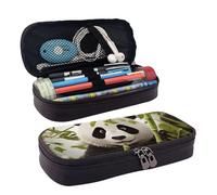 LPSRTWE Trousse à crayons panda de grande capacité en cuir avec fermeture éclair pour homme et femme