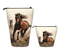 LPSRTWE Trousse à crayons télescopique artistique en forme de papillon sur pied, jolie trousse à crayons avec fermeture éclair, trousse à crayons portable pour bureau, Animaux Cheval Course, Taille