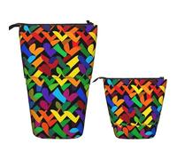 LPSRTWE Trousse à crayons télescopique Hello Glasses Flamingo - Trousse à crayons sur pied - Jolie trousse à crayons avec fermeture éclair - Portable pour bureau, Gay Pride Rainbow, Taille unique