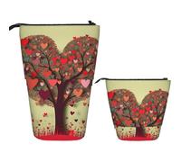 LPSRTWE Trousse à crayons télescopique noire avec motif robot sur pied, jolie trousse à crayons avec fermeture éclair pour le bureau, Arbre en forme de cœur., Taille unique