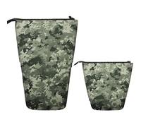 LPSRTWE Trousse à crayons télescopique noire avec motif robot sur pied, jolie trousse à crayons avec fermeture éclair pour le bureau, Camouflage numérique militaire., Taille unique